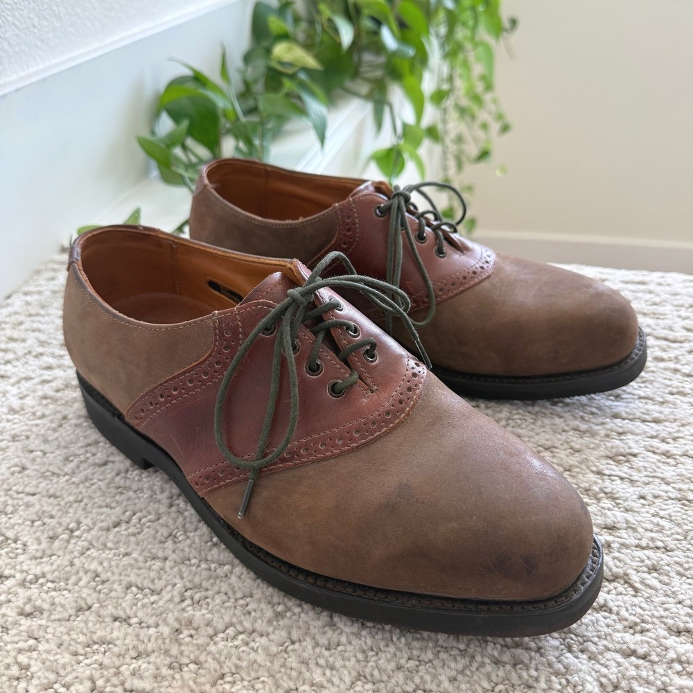Allen Edmonds PRESCOTT Saddle OXFORD BROGUE Men‎ 8 E Dress Leather Vibram 5668